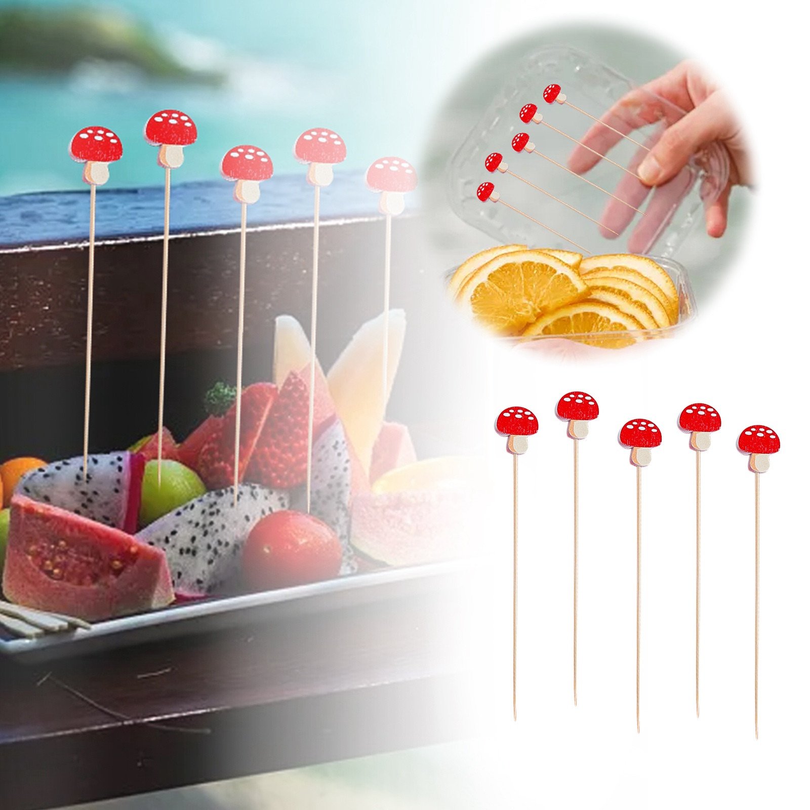 thumbnail image 2 of Año Nuevo Chino Palillo de cóctel 100PCS Año Palillos de fruta Palillos de postre de fruta Alimentos Sándwiches Bebidas Carne Pinchos Frutas Productos para fiestas infantiles, 2 of 2